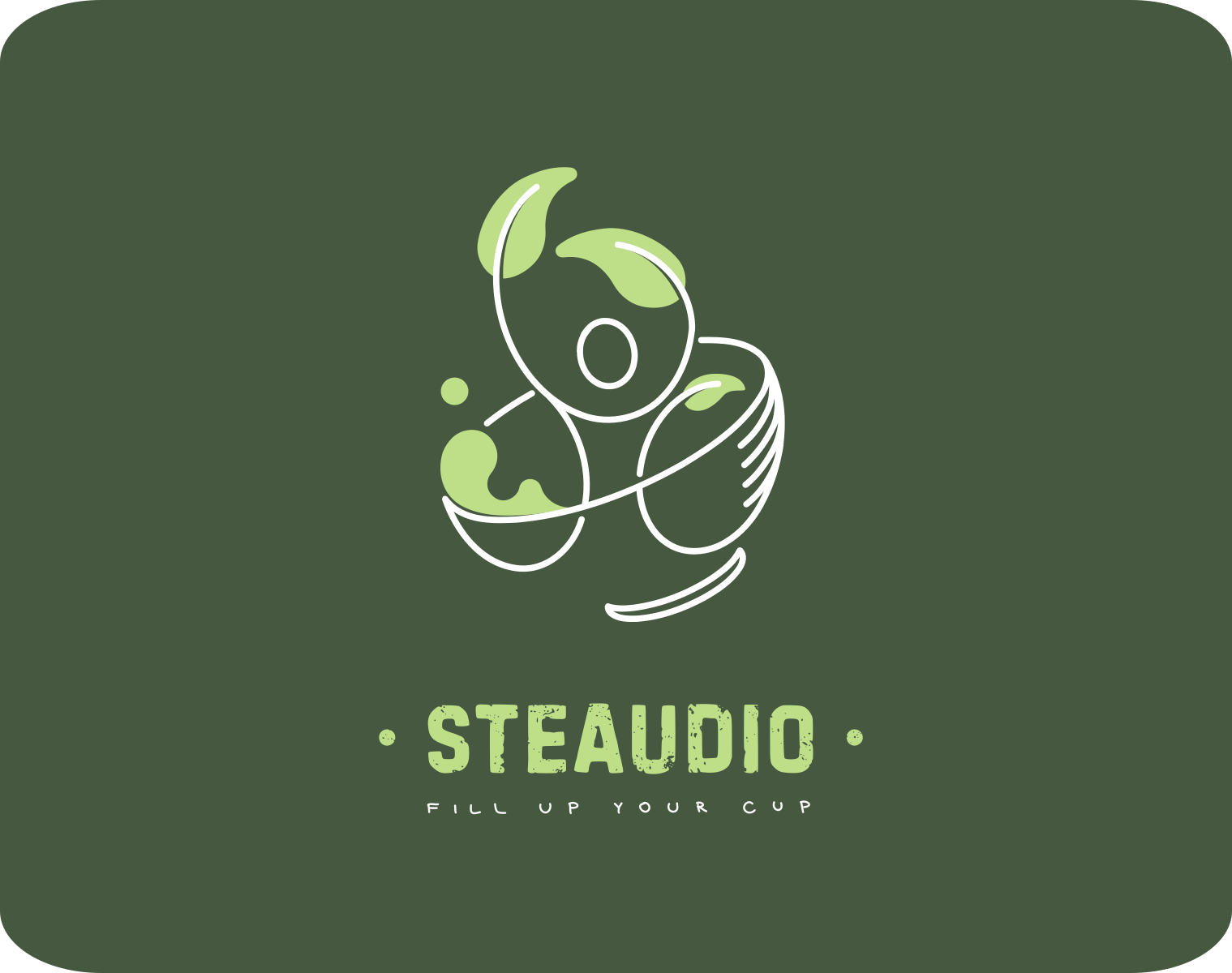Steaudio logo conceptsapp dance design drink flow graphic graphic design green inkscape ipadpro leaf leaves logo logotype studio tea ukraine vector