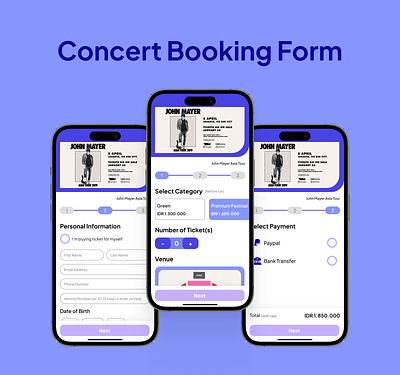 Concert Booking Form User Interface app concert dailydui dailyui design interface ui ux