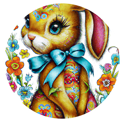 The colorful bunny is beautiful. design graphic design typography