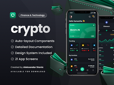 Wallet App UI Kit crypto trading crypto wallet app ui kit cryptocurrency app ui kit figma ui kit finance app ui kit fintech app ui kit nft app ui kit non fungible tokens app ui design ui kits ui ux design uiux design user interface wallet app ui kit