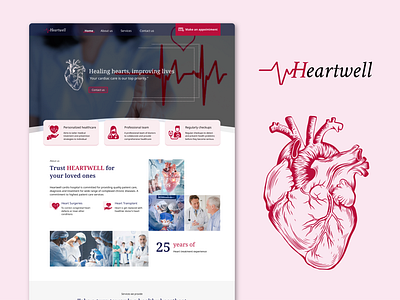 HeartWell Landing Page UI heart heartdesign heartlandingpage heartvector heartwell heartwelldesign heartwelllanding heartwellpage heartwellui heartwellwebsite homepage landingpage landingpageui landingpagewebsite minimaldesign moderndesign moderndesignpage websitehomepage