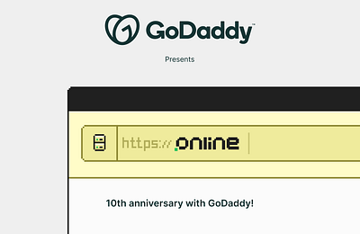 Godaddy online domains illustration logo ui vector