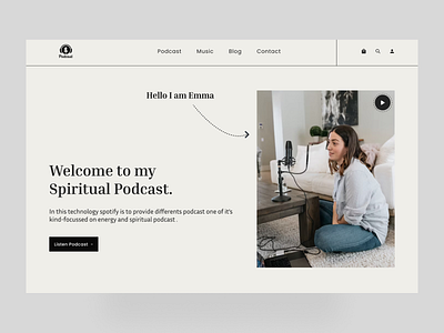 Podcast Landing Page color design dribbble figma intraction listener logo online podcast podcast spiritual ui uiux web website