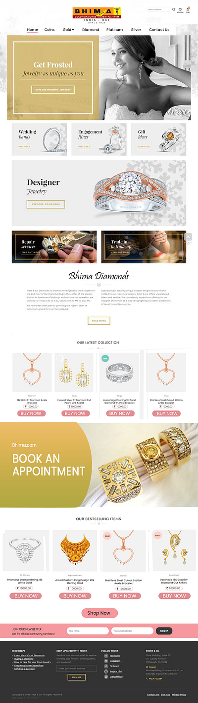 Webpage for Jewellery Brand branding design graphic design webpage
