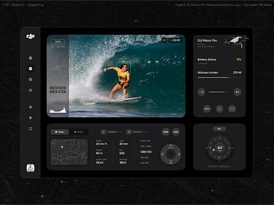 DJI Mavic Pro interface concept - Replica 3d dashboard dji drone home interface ipad mavic tablet ui ux