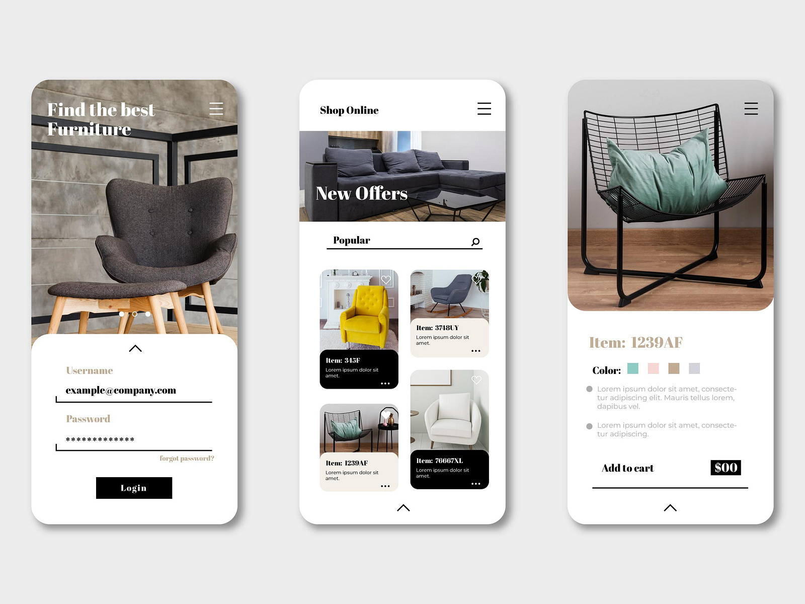 Shopping Furniture App by Suzata khadka on Dribbble