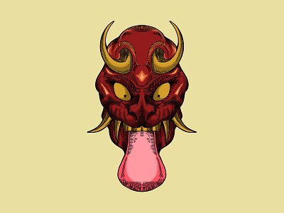 Red oni mask branding design designer graphic design illustration illustrationaday illustrationart illustrationartist illustrationdaily logo