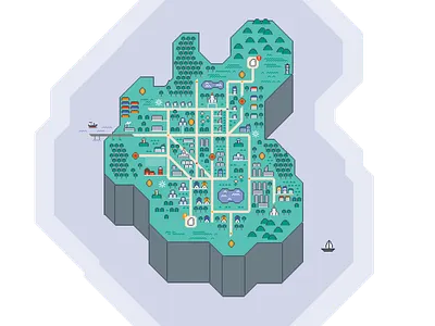 Kalderos Map branding healthcare icon illustration pixel map