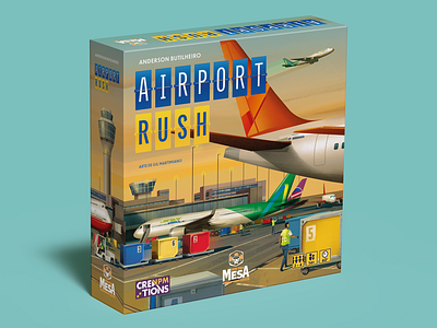 Airport Rush - Board Game Art and Design art board game board game artist board game graphics design graphic design illustration logo ui