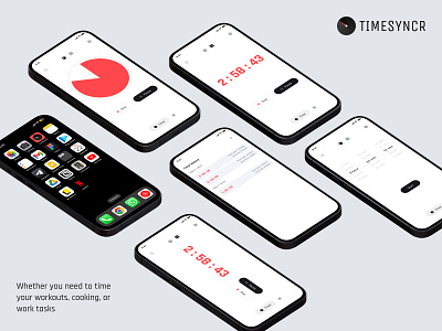Timesyncr animation branding countdown graphic design mobile app mobile application stopwatch time tracker ui user experiense ux