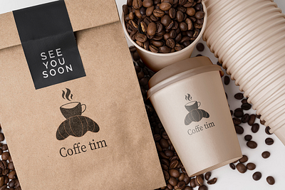 Coffee Tim logo for cafe adobe illustrator adobe photoshop branding coffee coffee shop color design drinks graphic design illustration logo ui vector