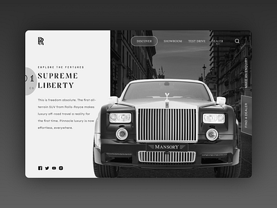 Rolls Royce Showcase UI 3d animation branding design explore figma graphic design illustration logo motion graphics ui uiux vector