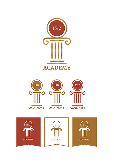 1517 Academy Brand Refresh academy acedemic branding christian column design icon icons illustration logo logos minimal pillar teaching university vector