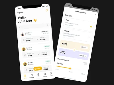 Money exchange app app app design banking app design finance app fintech money app ui ui app user interface ux