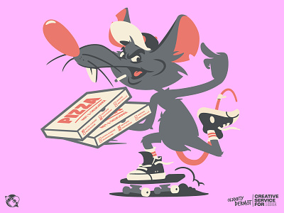 PIzza Rat! character design design graphics illustration rat skateboarding t shirt design vector vector design