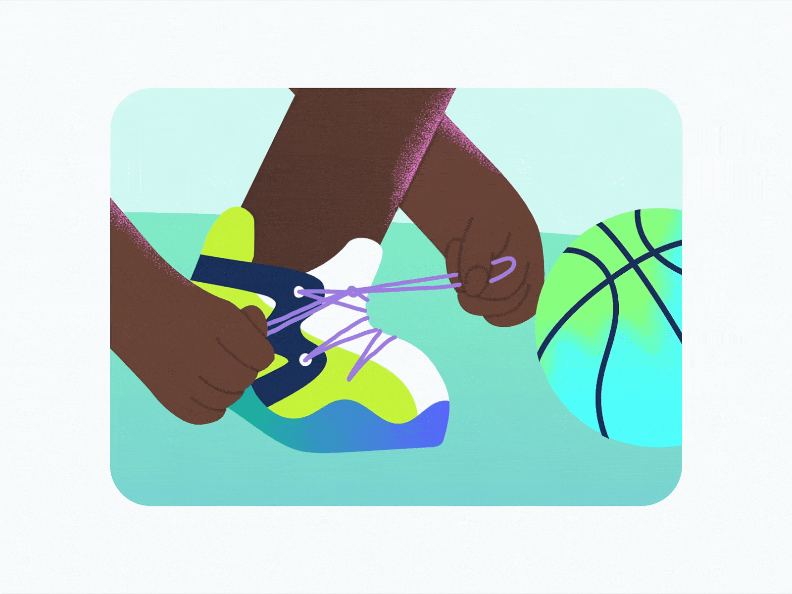 Basketball 🏀 2d animation ball basketball game gif girl illo illustration motion motion graphics play shoes sport video