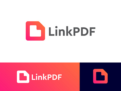 LinkPDF - Unused Logo Design app icon brand mark branding codern creative gradient link logo logodesign modern online pdf saas software symbols tech tech logo technology trending web3