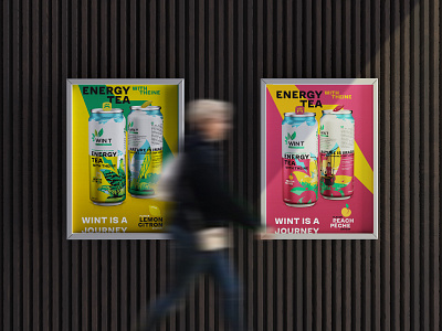 Poster design advertisment branding can design drink can energy drink graphic design green tea identity label design lemon package packaging peach poster soda soft drink