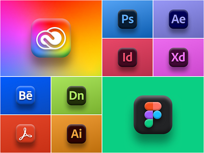 Big Sur Adobe Icons 3d 3d icons acrobat pro dc adobe adobe cc after effects behance big sur big sur icons design dimensions figma icon icons id illustrator indesign logo photoshop xd