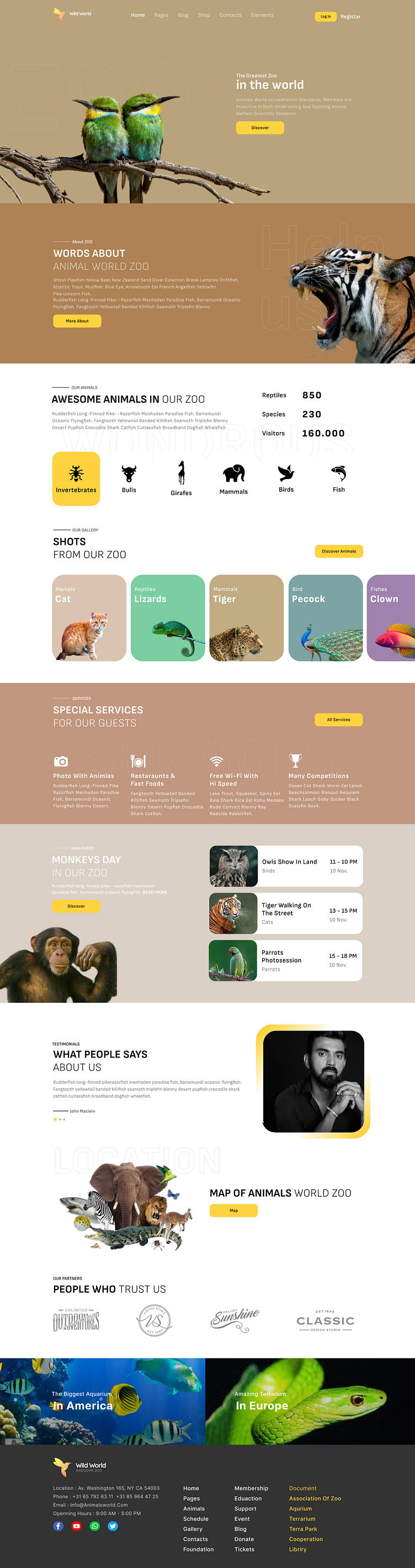 Zoo Website Design by np savaliya on Dribbble