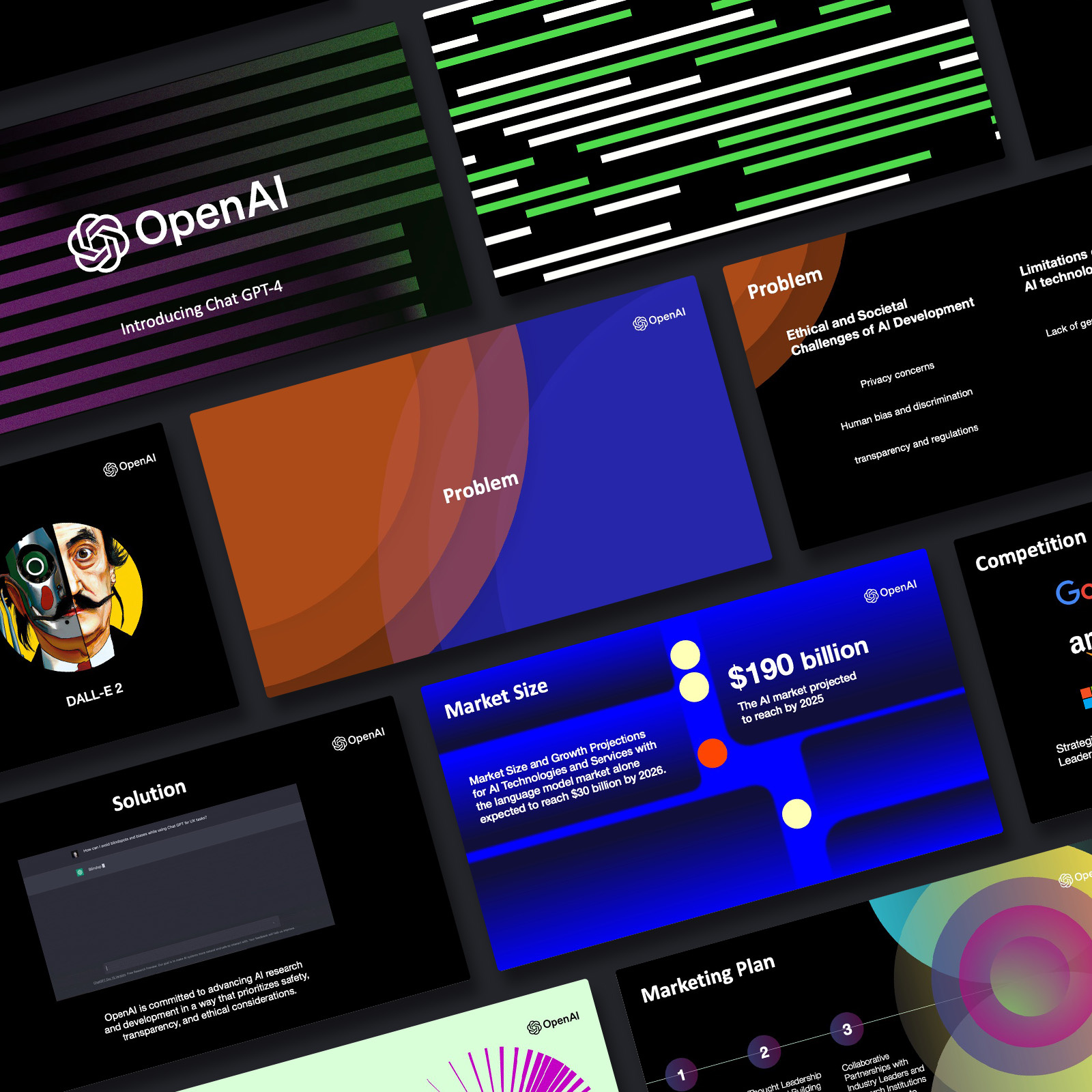 OpenAI Pitch Deck chatgpt design openai pitch deck pitchdeck presentation presentation design presentation template slidebean
