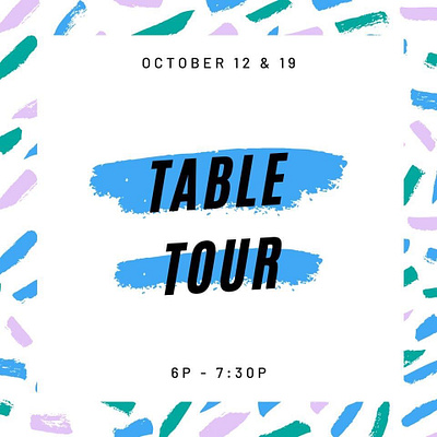Table Tour bright design graphic design logo swatch texture typography vector