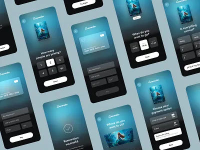 Cinemates - Reservation and Payment of Tickets android app blur card checkout cinema credit card design film form glassmorphism interaction ios mobile movie pay reservation transparent ui ux