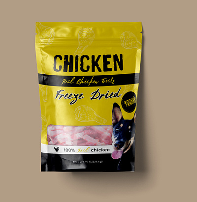 Chicken dog food pouch packaging design branding design dog dog food graphic design illustration label label design logo packaging pouch