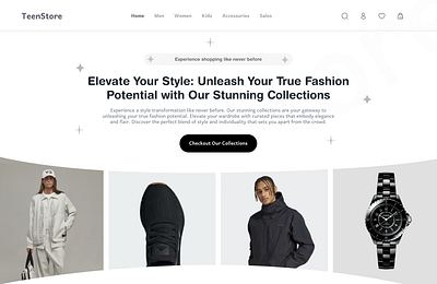 Landing Page of an E-commerce website "TeenStore" design ecommarce landing page ui website