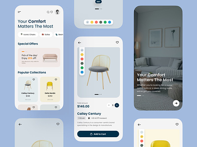 Furniture Shopping App design e commerce app design ecommerce minimal modern new design shopping simplicity ui ux ux design