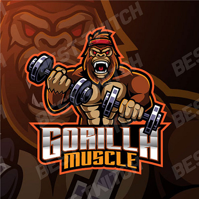 Animated logo muscle gorilla free stock photo ! BestTwitch best twitch badges branding design graphic design illustration logo motion graphics new badges sub badges ui