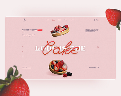 Web design of the cake page design figma graphic design illustration ui web 웹디자인