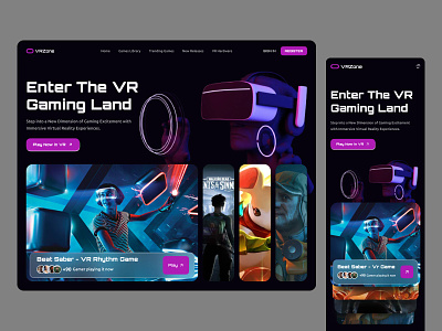 VRZone | VR Gaming Website augmented reality clean ui design gaming headset homepage minimal ui ui design virtual reality gaming vr vr gaming vr website website