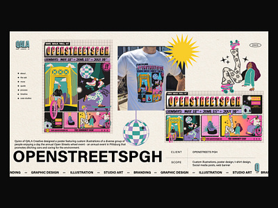 OPENSTREETS PGH Illustrated Poster and T-shirt Design 80sdesign 90sdesign branding colorfulposter design digitalart digitalillustration disco drawing eventmerch graphic design illustratedposter illustration merch poster retro screenprint shirtdesign tshirt vector