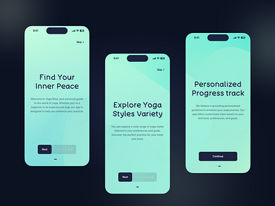 Yoga App Onboarding Screens UI Design app application application design case study concept creative daily ui design mobile mobile app mobile app design onboarding onboarding screen onboarding screens ui ui design uiux ux design yoga yoga app