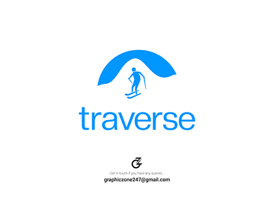 Ski Mountain Logo Concept for Traverse branding concept design graphic design icon iconic logo logo logotype minimal mountain ski ski logo skilogo typeface
