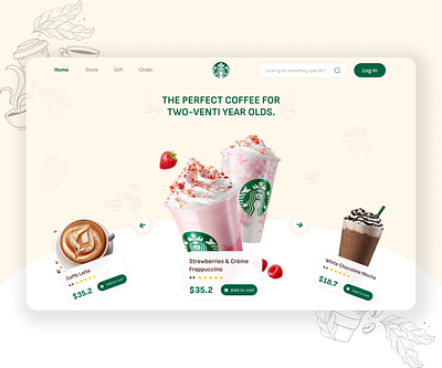 Starbuck Website Ui app design figma graphic design illustration ui ux web website websiteui