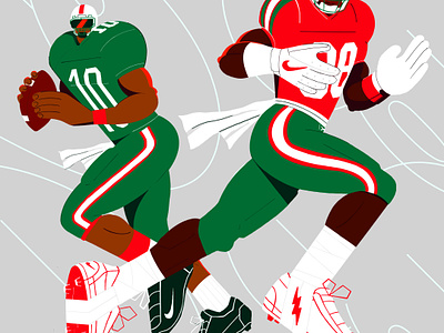 Jerry Rice Building: MSVU cartoon figures football illustration nike