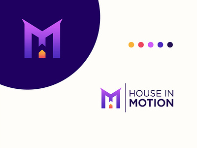 House In Motion Logo Design. brandidentity branding creative design gradient graphicsdesigner house icon logo logodesign logodesigner logoinspiration logomaker logomark logos m mhome realestate realty visualidentity