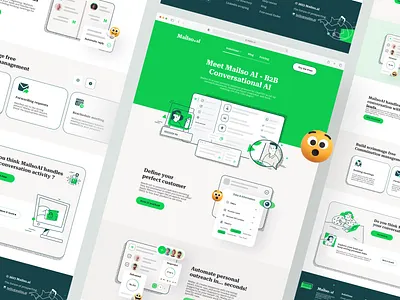 MailsoAI - B2B Email Conversational AI Landing page Design 3dmockup ai ai filter lead ai find lead ai landing page ai platform artificial intelligence b2b email businessai conversational ai email reply ai landing page landing page design lead by ai lead generation ui design website design