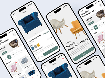 Furniture App-UI/UX Case Study 2d 3d animation app branding design ecommerce figma furniture graphic design graphics illustration latest logo minimal mobile new ui uiux website