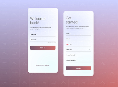 #DailyUI 001 - Sign in/Sign up Page graphic design sign in sign up ui user interface yoga app yoga icons