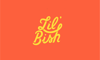 Lil Bish branding hand lettering logo script