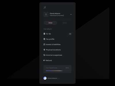 Gelt Navigation Bar dark mode finance gelt list logout menu money nav nav bar nav bar ui navigation navigation bar notification progress bar sidebar tabs tax taxes todo workspace