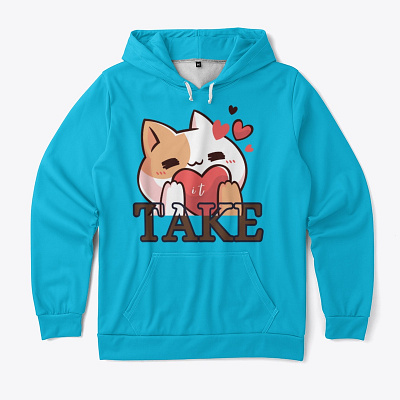 Cat Offering and saying Take it Unisex Hoodie branding cat catlove catloversparadise clothing design fashion hoodie