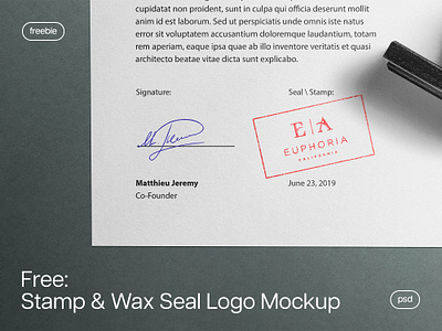 Stamp & Wax Seal Logo Mockup business corporate download free freebie logo mockup pixelbuddha print psd seal stamp wax