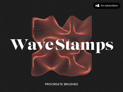 Procreate Wave Stamps art brush design digital download drawing illustration ios ipad lines pixelbuddha procreate set shape stamp tool waves