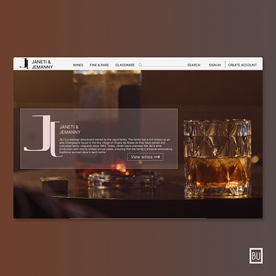 Single Page Webpage(Wine Company). typography