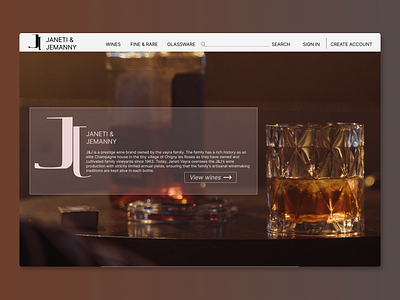 Single Page Webpage(Wine Company). typography