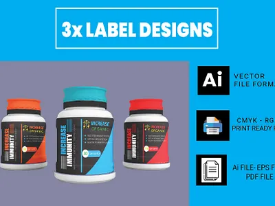 Immunity Plus: Supplement Label attractive label design box design design eye catching label food supplement design graphic design label label design medicine box design work out supplement
